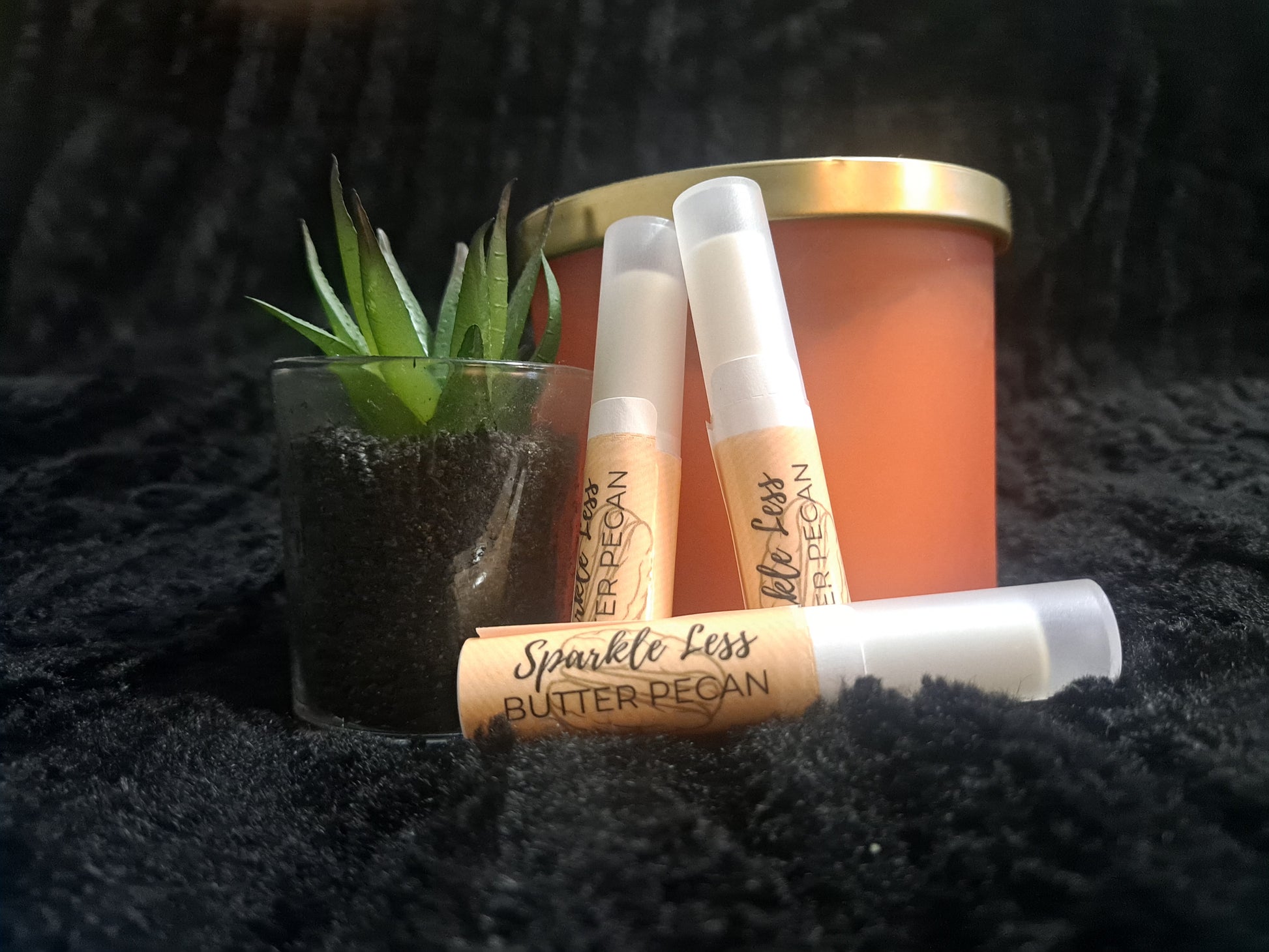 Sparkle Less butter pecan lip balm