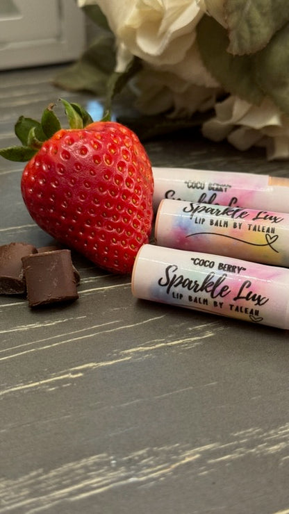 Sparkle Lux Lip Balm By Taleah CoCoBerry  chocolate and strawberry side image